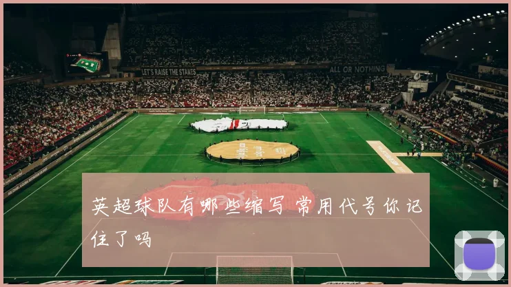 英超球队有哪些缩写 常用代号你记住了吗